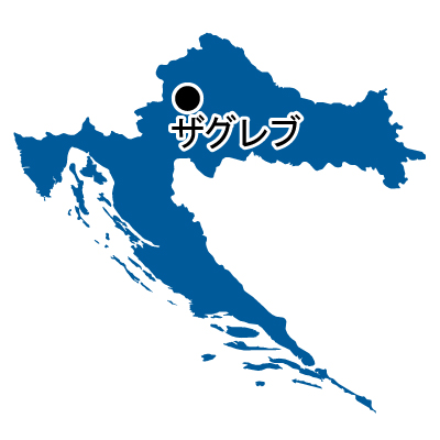 クロアチア共和国無料フリーイラスト｜首都名(青)
